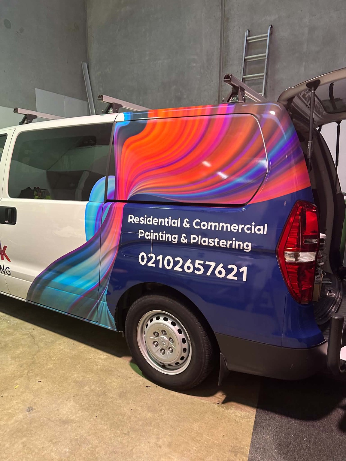 Colourful commercial vehicle wrap
